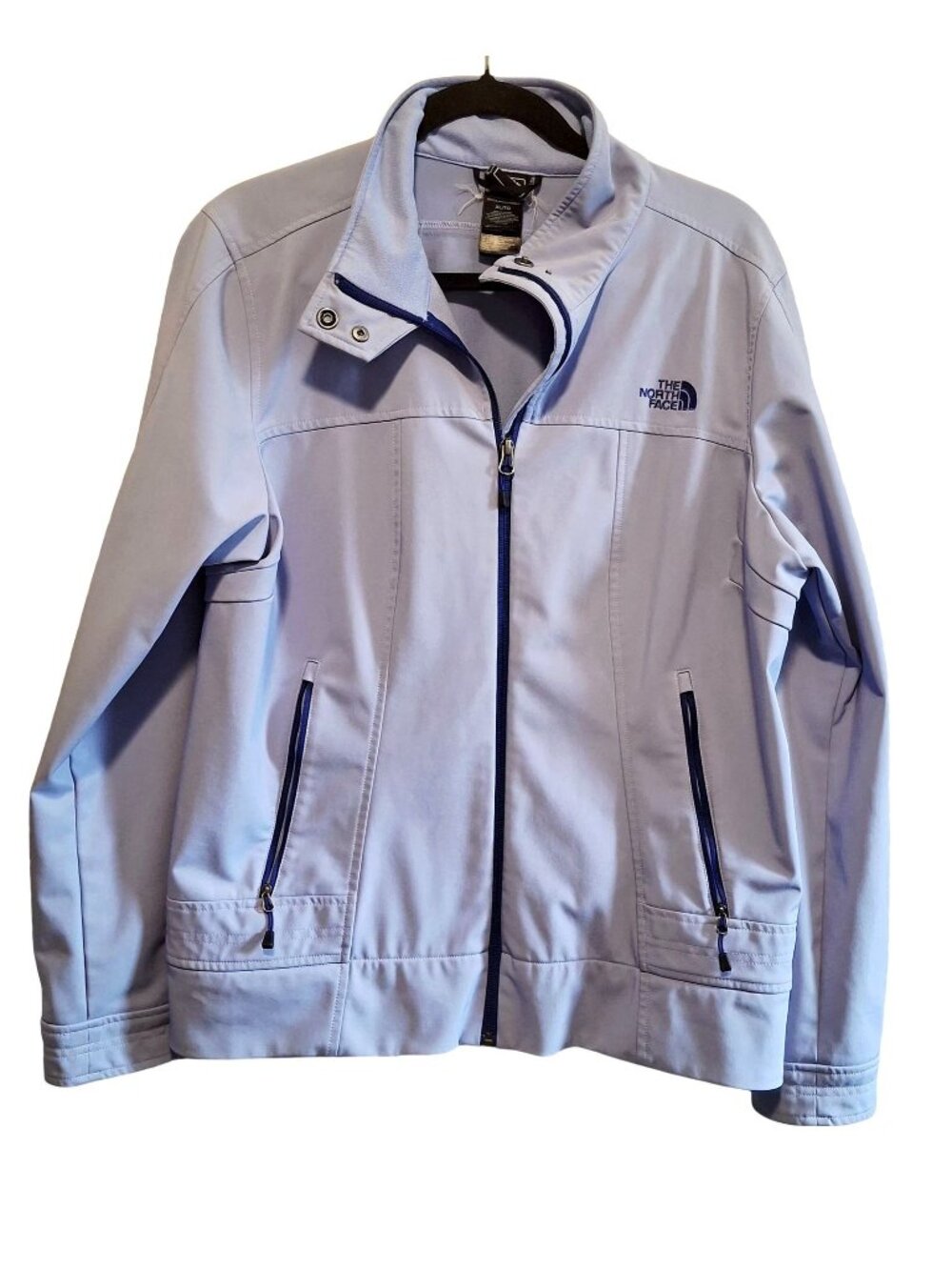 The North Face Womens Light Blue Softshell Jacket XLTG Full Zip